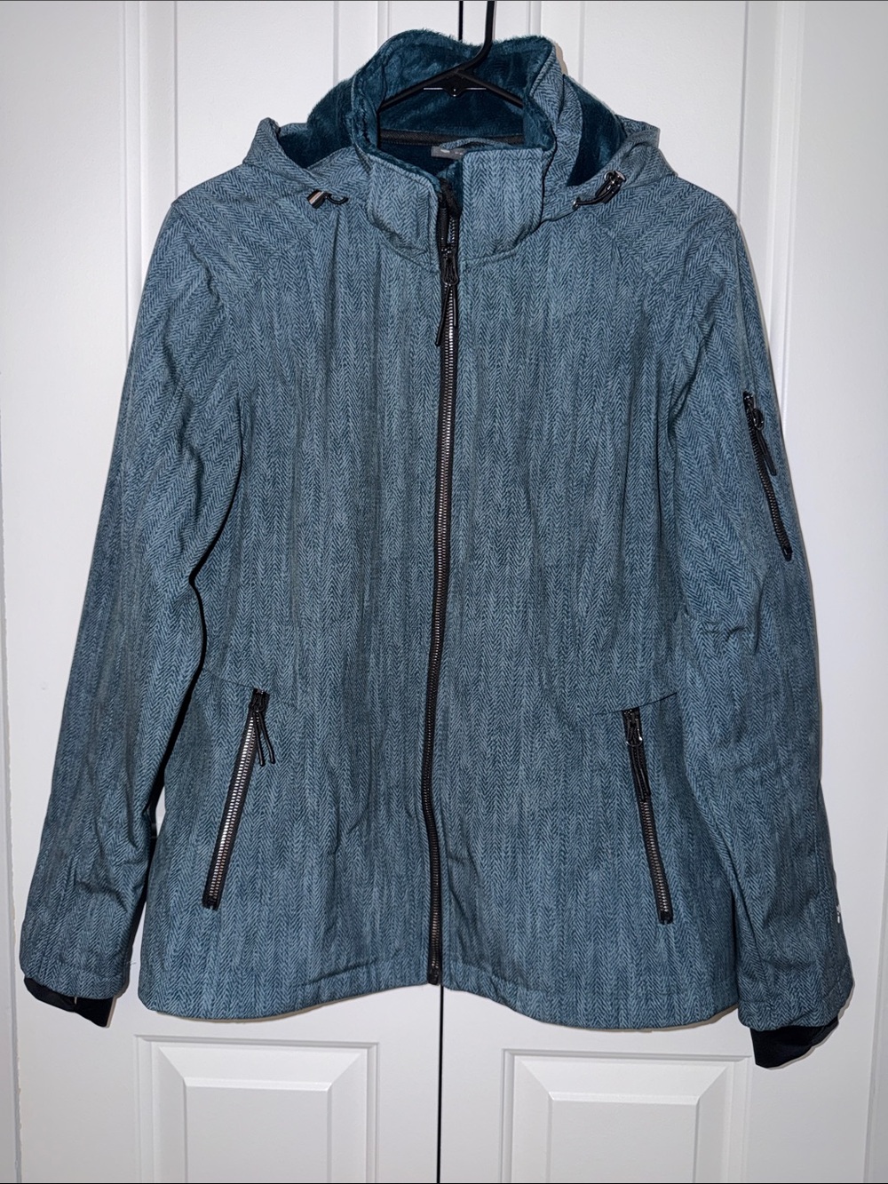 Free Country Teal Fleece-Lined Jacket with Removable Hood